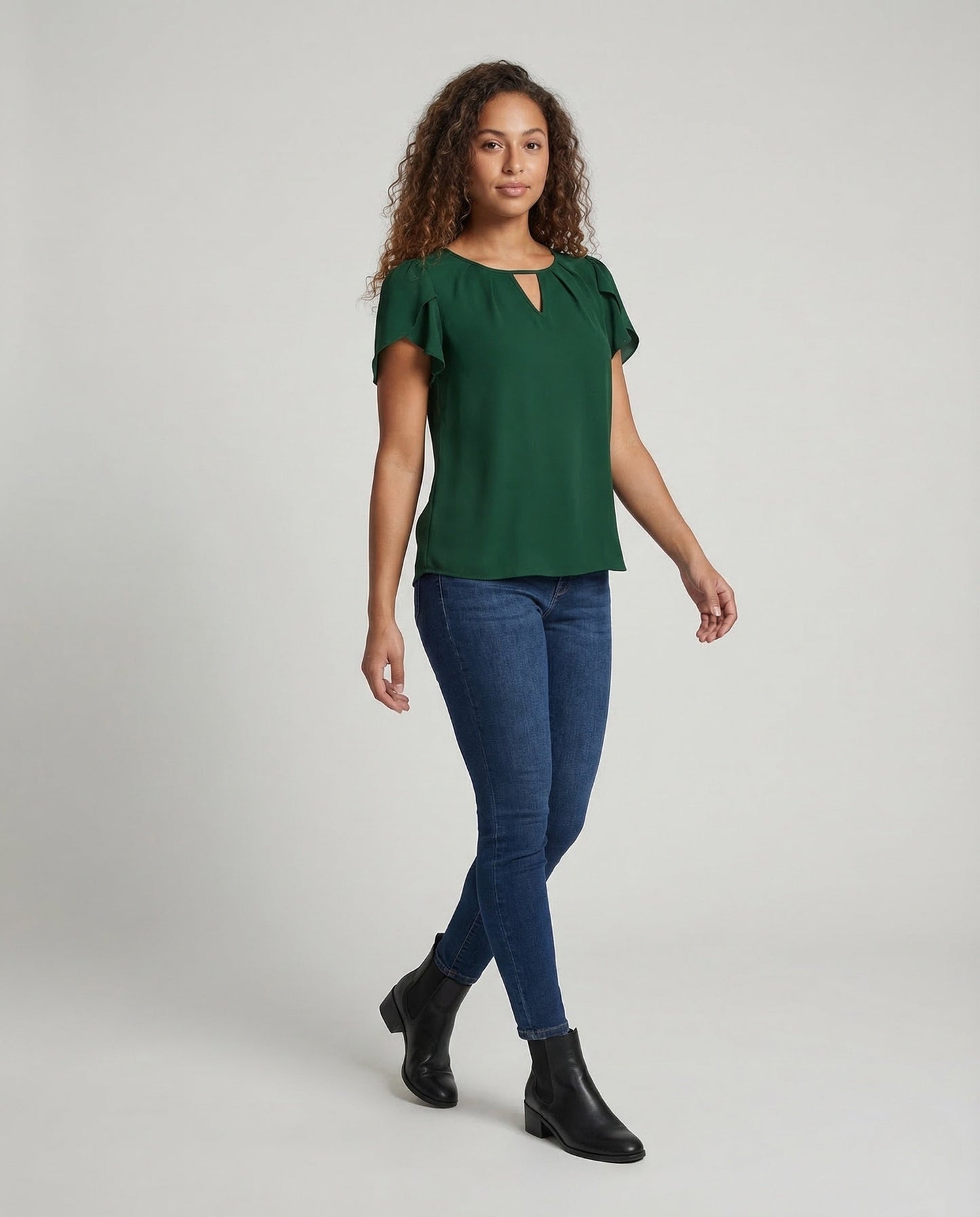 Damen Chiffon Bluse mit Volantärmeln - Norvielle