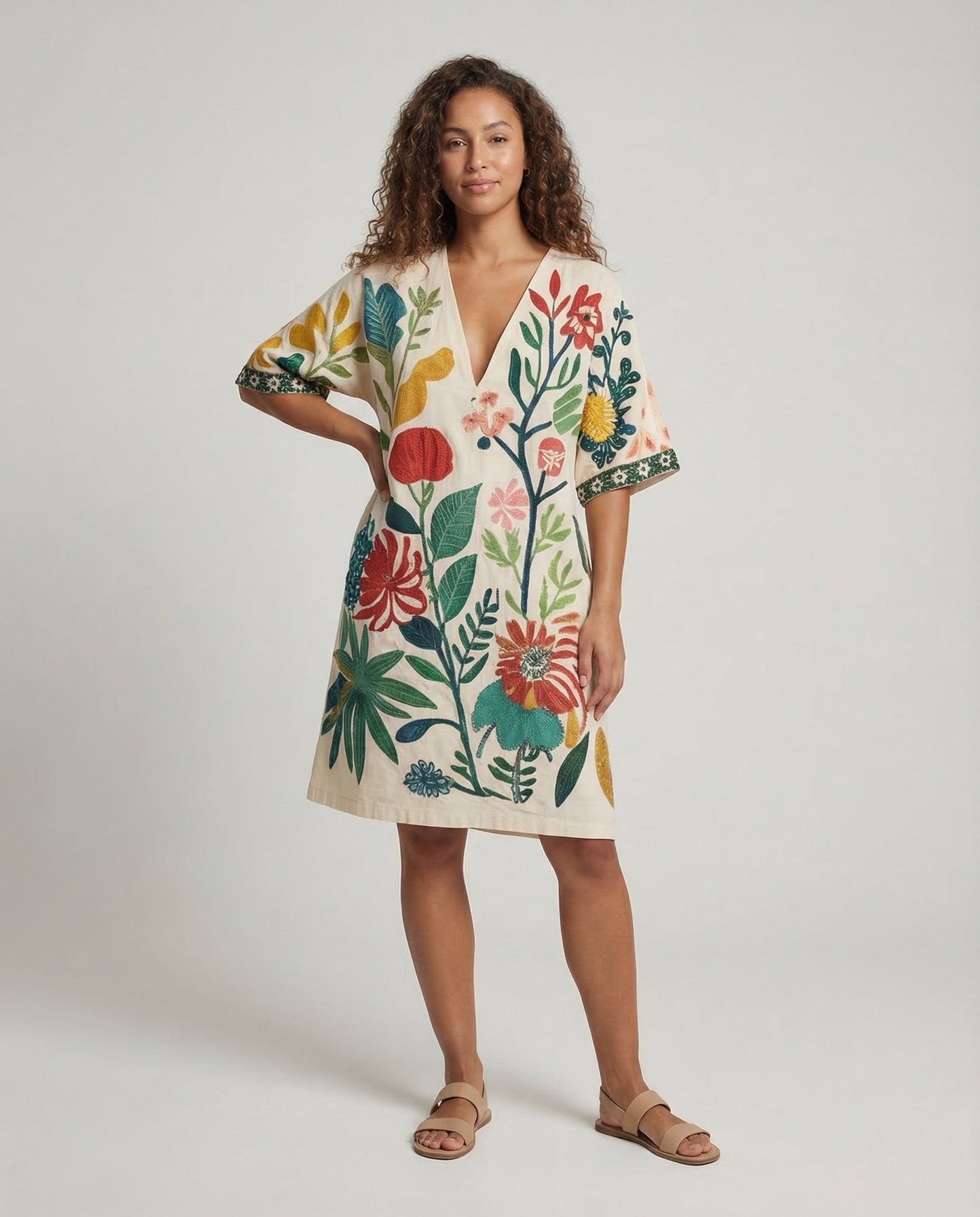 Damen Strandtunika Kaftan V-Ausschnitt - Norvielle