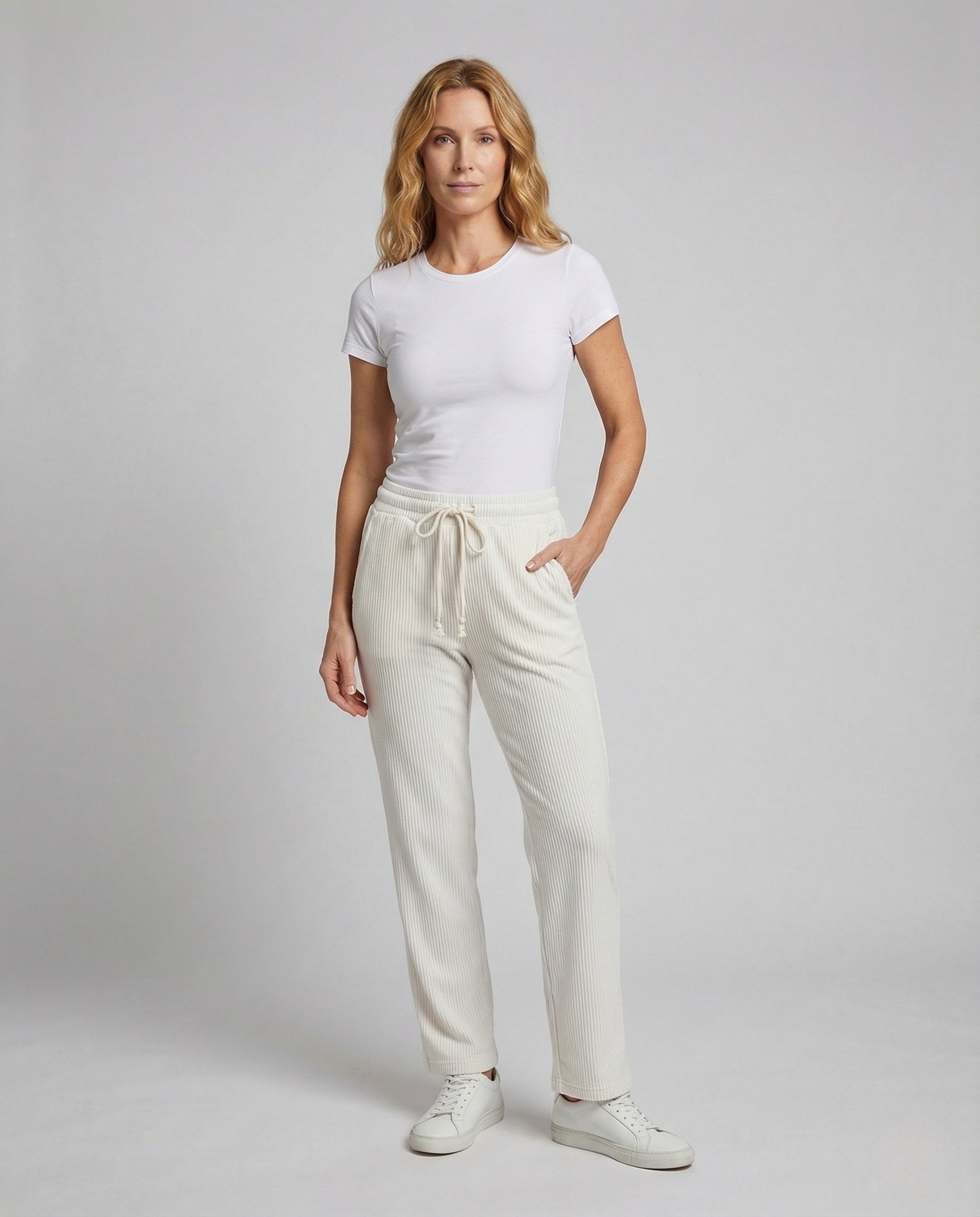 Damen Thermohose Rippstoff Schwarz - Norvielle