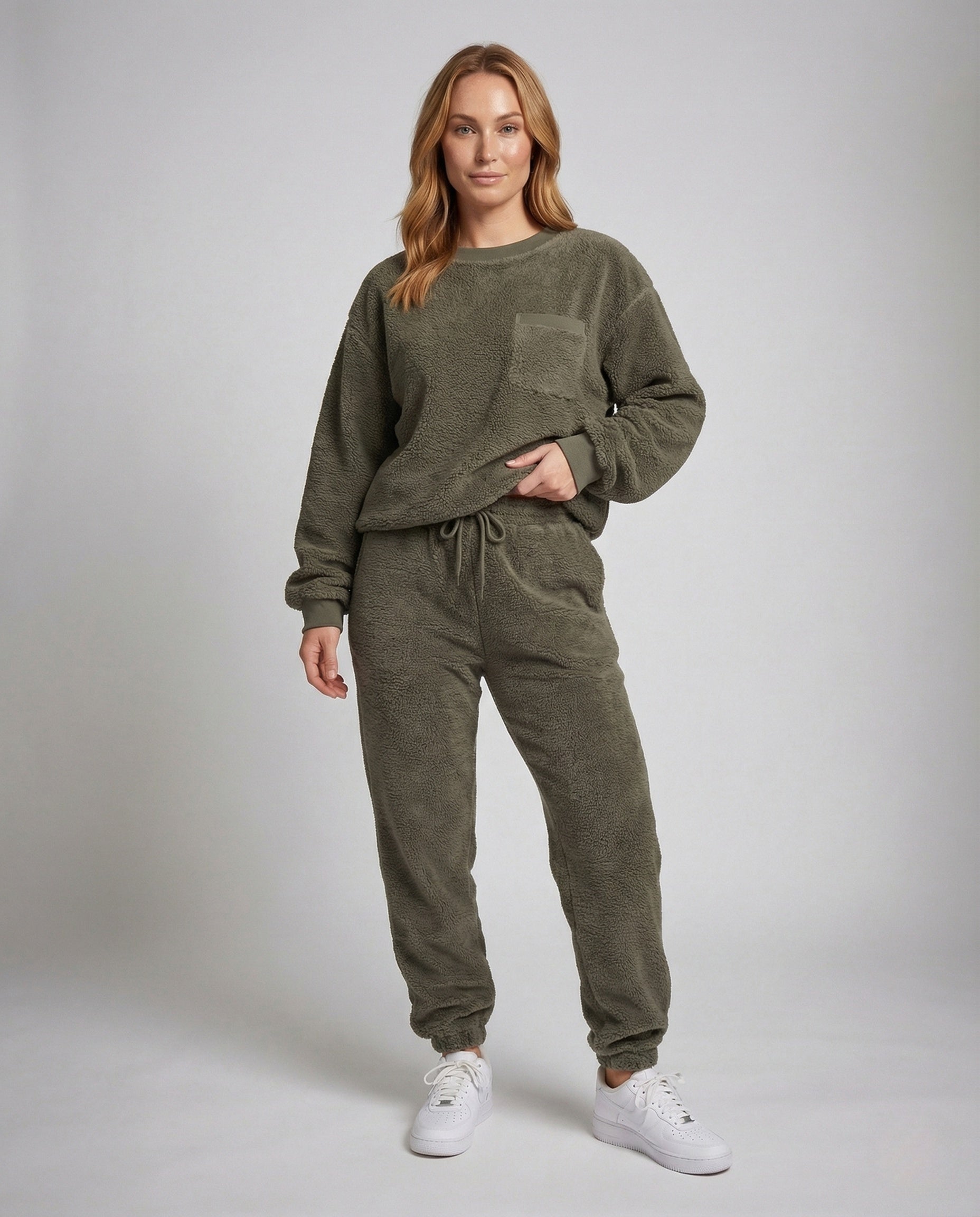 Damen Chenille Lounge Set Pullover und Jogginghose - Norvielle