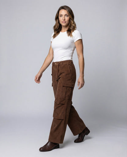 Unisex Cordhose Kordelzug Cargo Hose - Norvielle