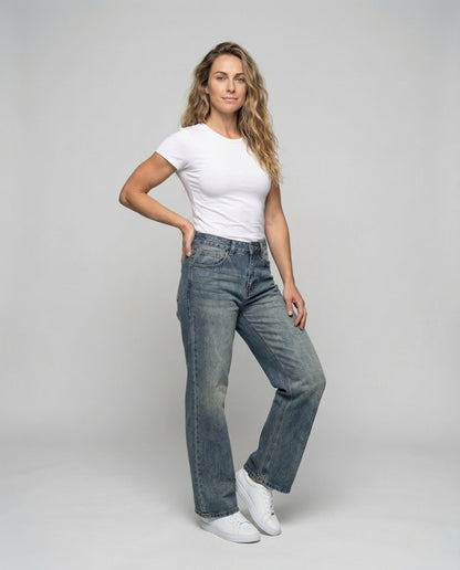Damen Jeans Culotte Weites Bein - Norvielle