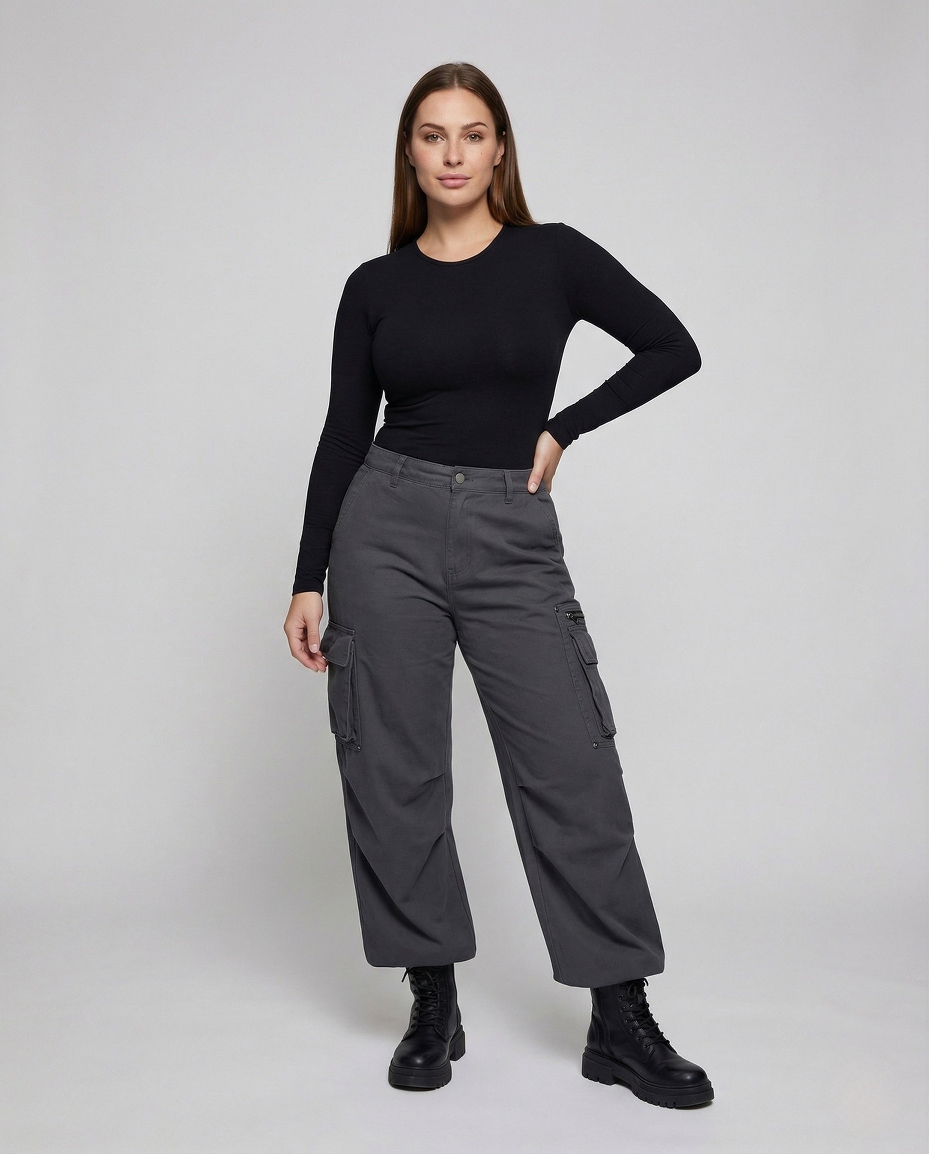 Damen High-Waist Cargohose - Norvielle