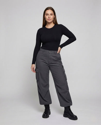 Damen High-Waist Cargohose - Norvielle
