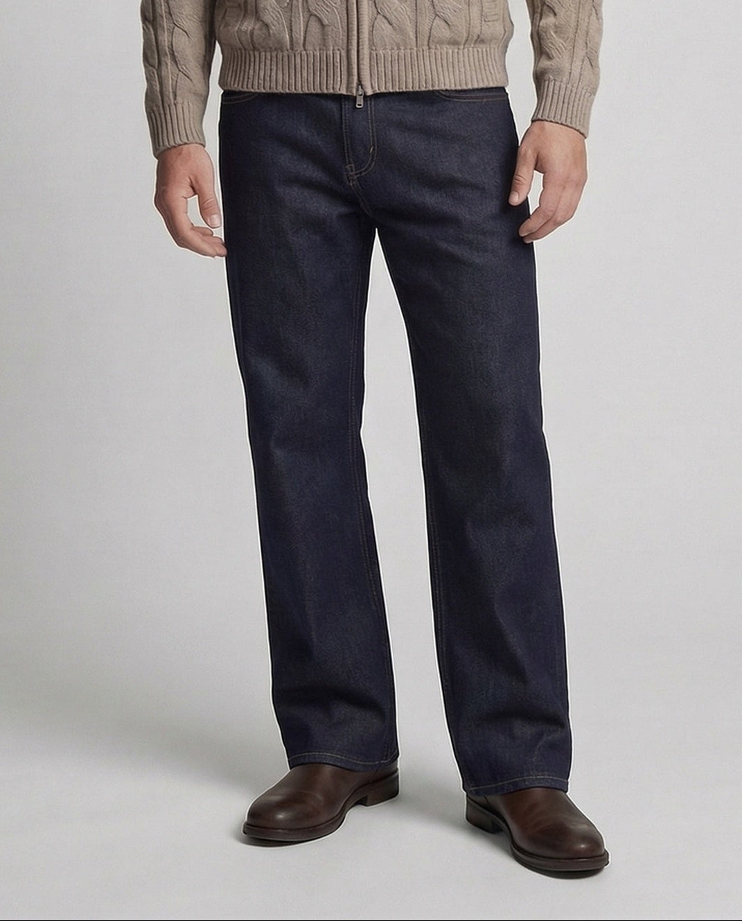 Damen High Waist Jeans Weite Bein