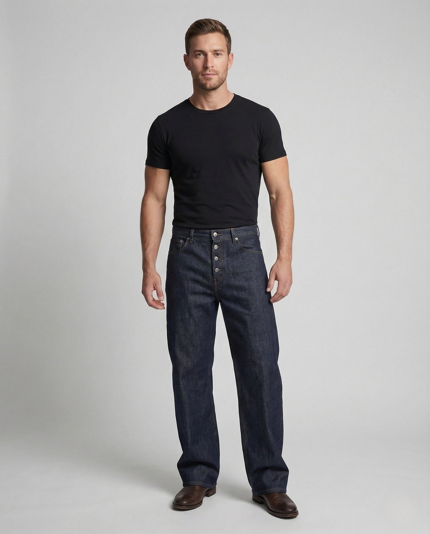 Damen High Waist Leinenhose mit Knopfleiste - Norvielle