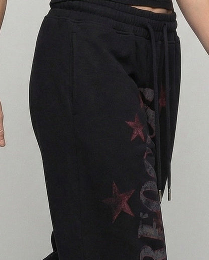Damen Sweatpants Weite Tunnelzug Bein