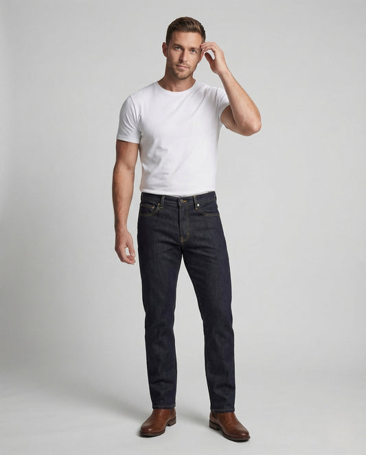 Herren Raw Denim Jeans Gerade Schnitt - Norvielle