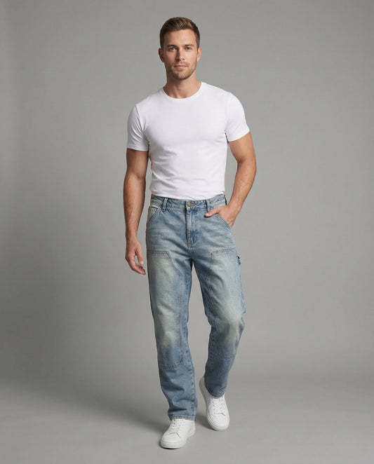Herren Arbeitsjeans Mit Werkzeugtasche - Norvielle