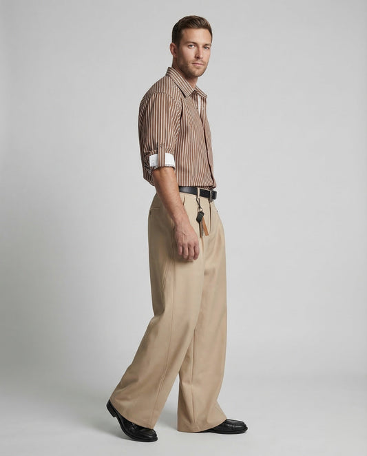 Herren High Waist Palazzo Hose - Norvielle