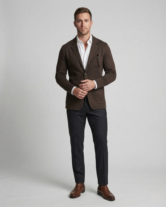Herren Unstrukturiertes Strickjacket - Norvielle