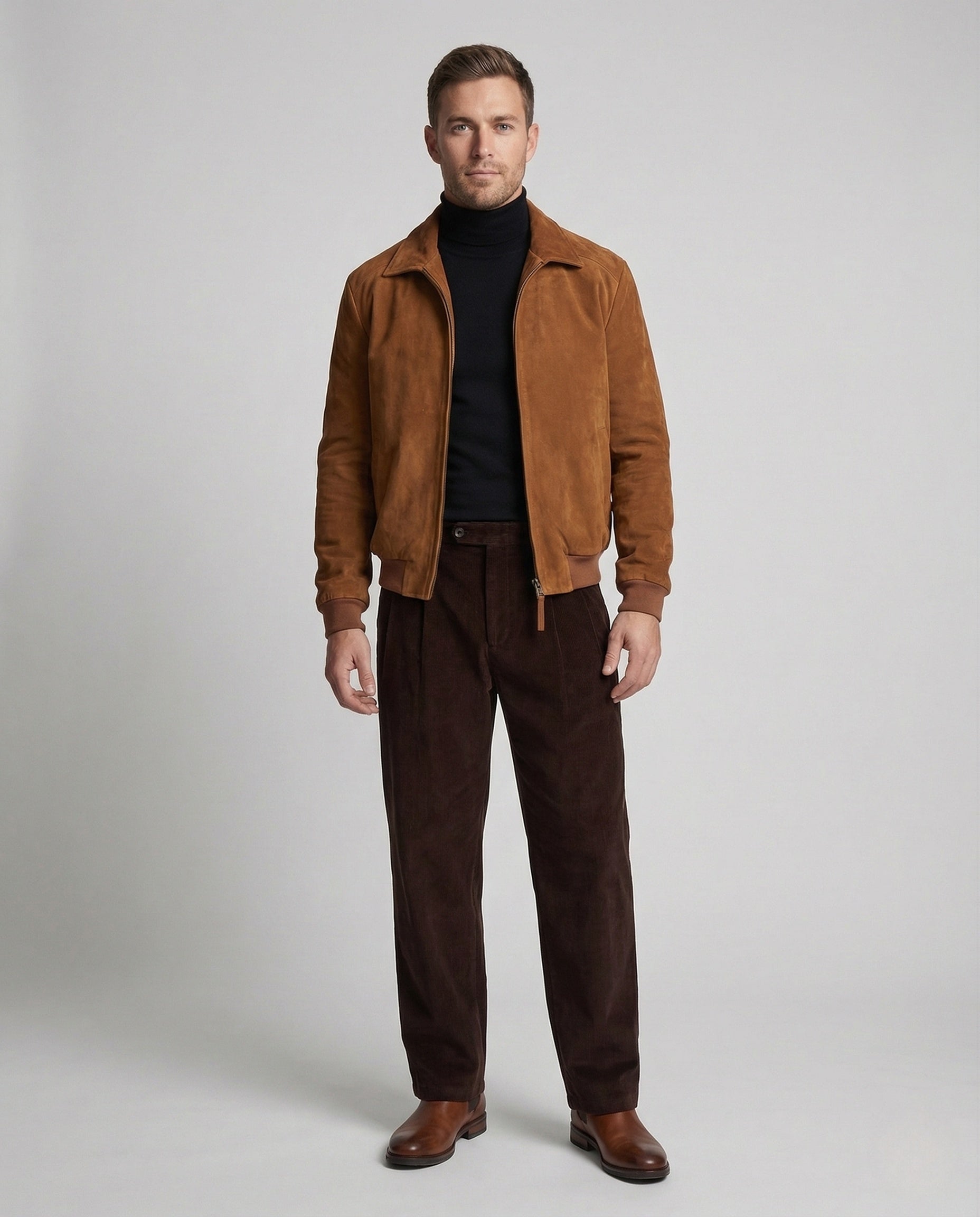 Herren Velours Bomberjacke Klassisch - Norvielle