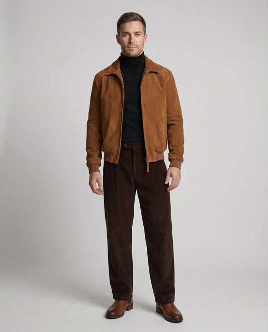 Herren Velours Bomberjacke Klassisch - Norvielle