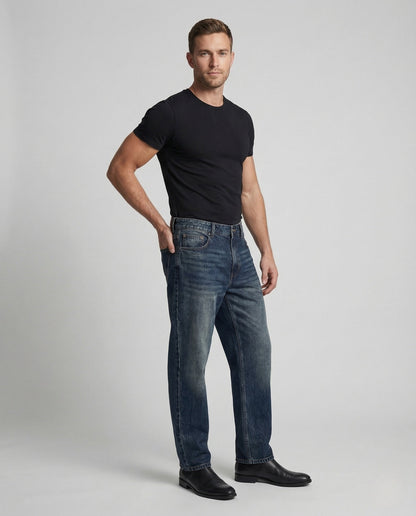 Unisex Gerade Jeans Denim Used-Look - Norvielle