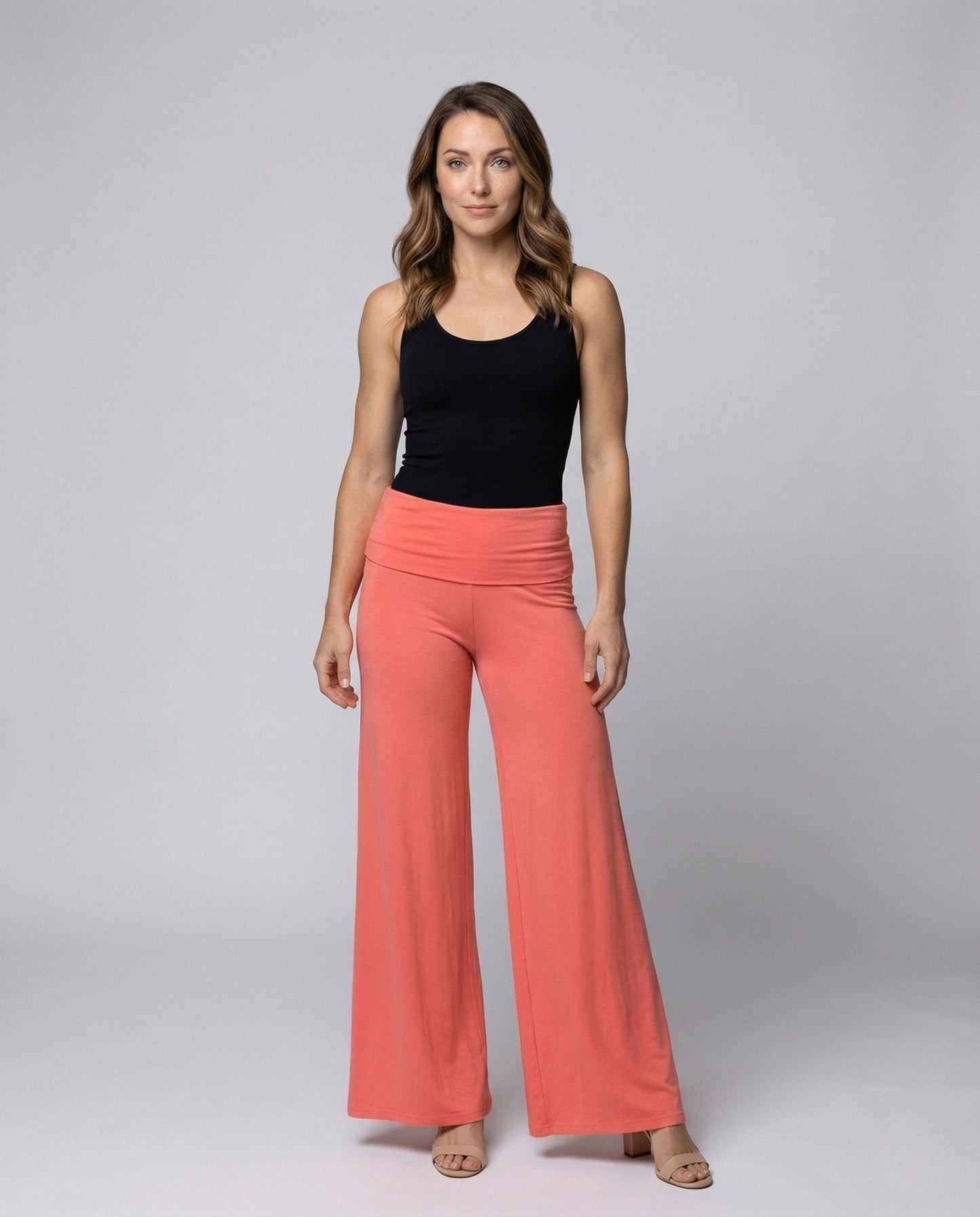 Damen Palazzo-Hose mit Umschlagbund - Norvielle