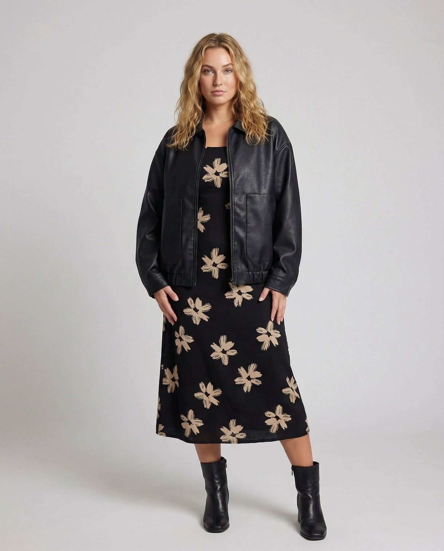 Damen Lederjacke Oversize Vegan - Norvielle