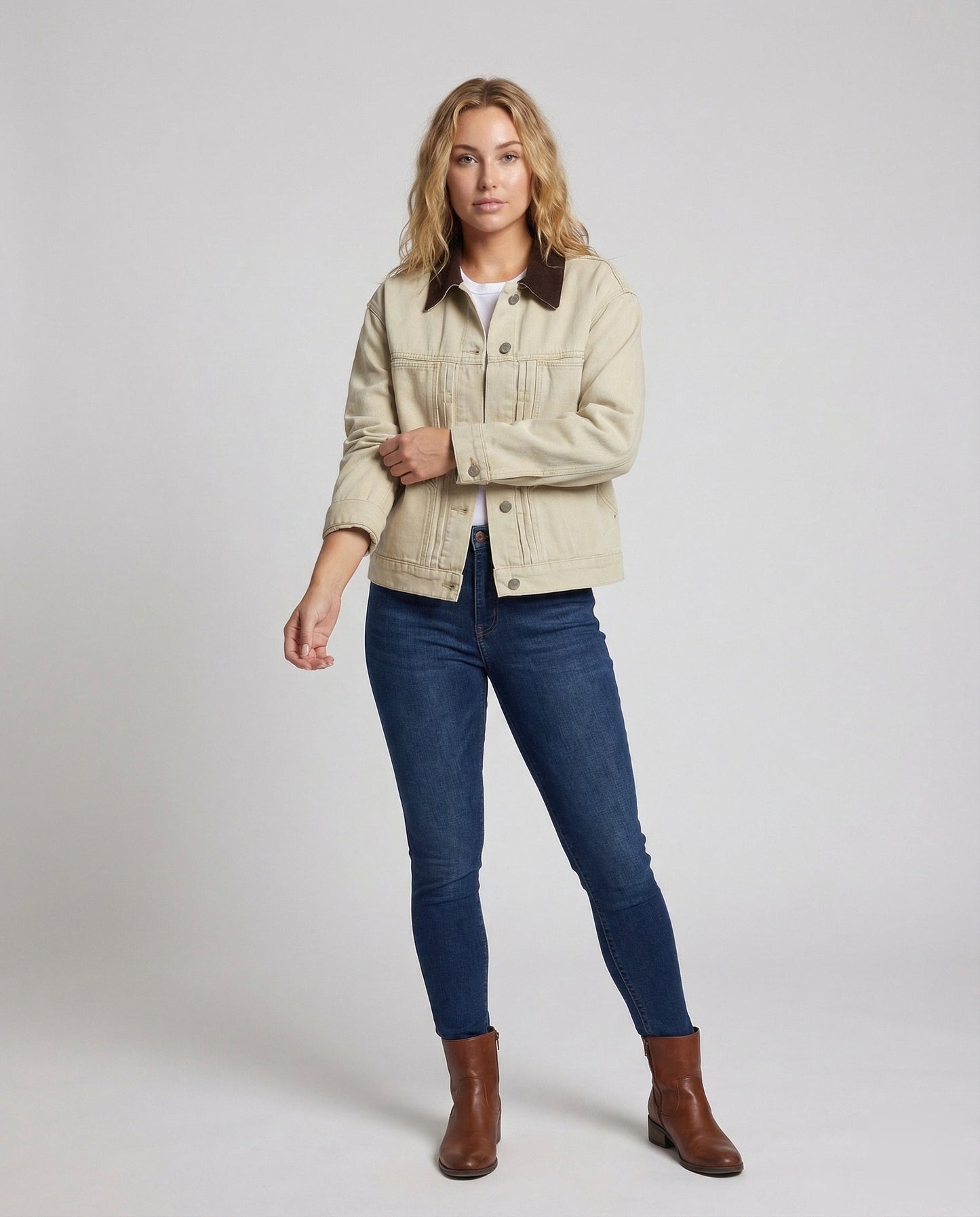 Damen Baumwolljacke Cordkragen - Norvielle