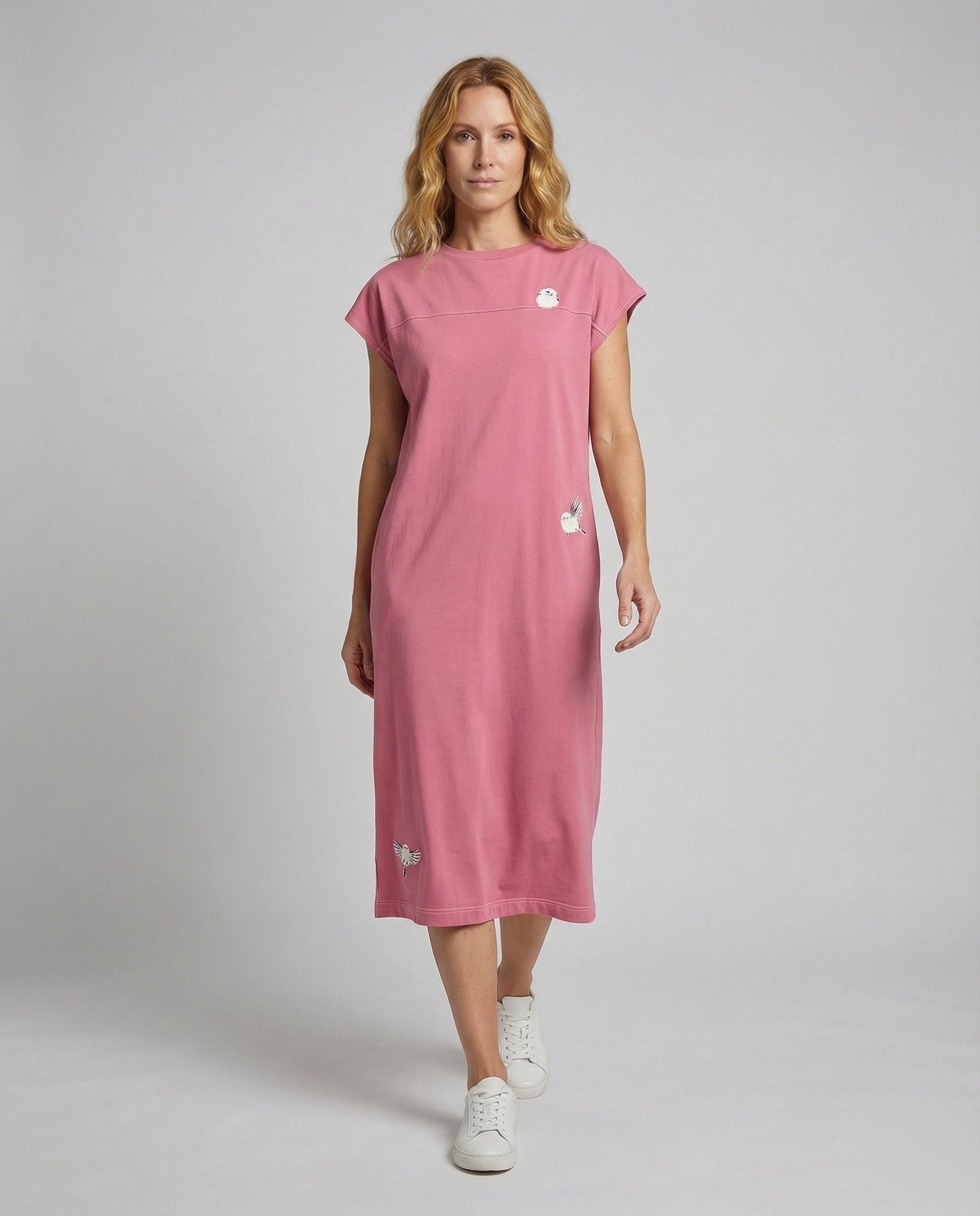 Damen T-Shirt-Kleid mit Stickerei - Norvielle