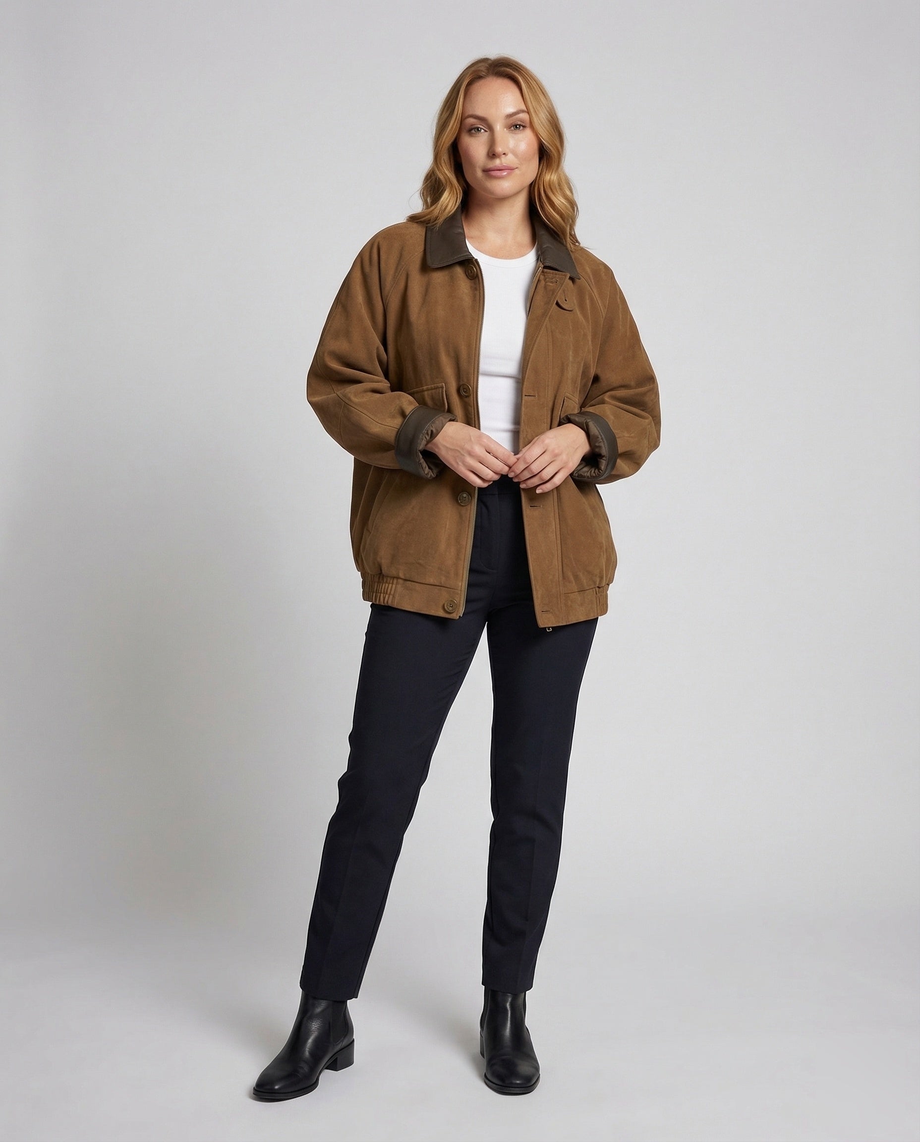Damen Wildleder Blouson Weit wird zu: Damen Wildlederjackett Weit - Norvielle