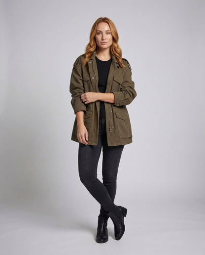 Damen Feldjacke Oversize mit Taschen - Norvielle