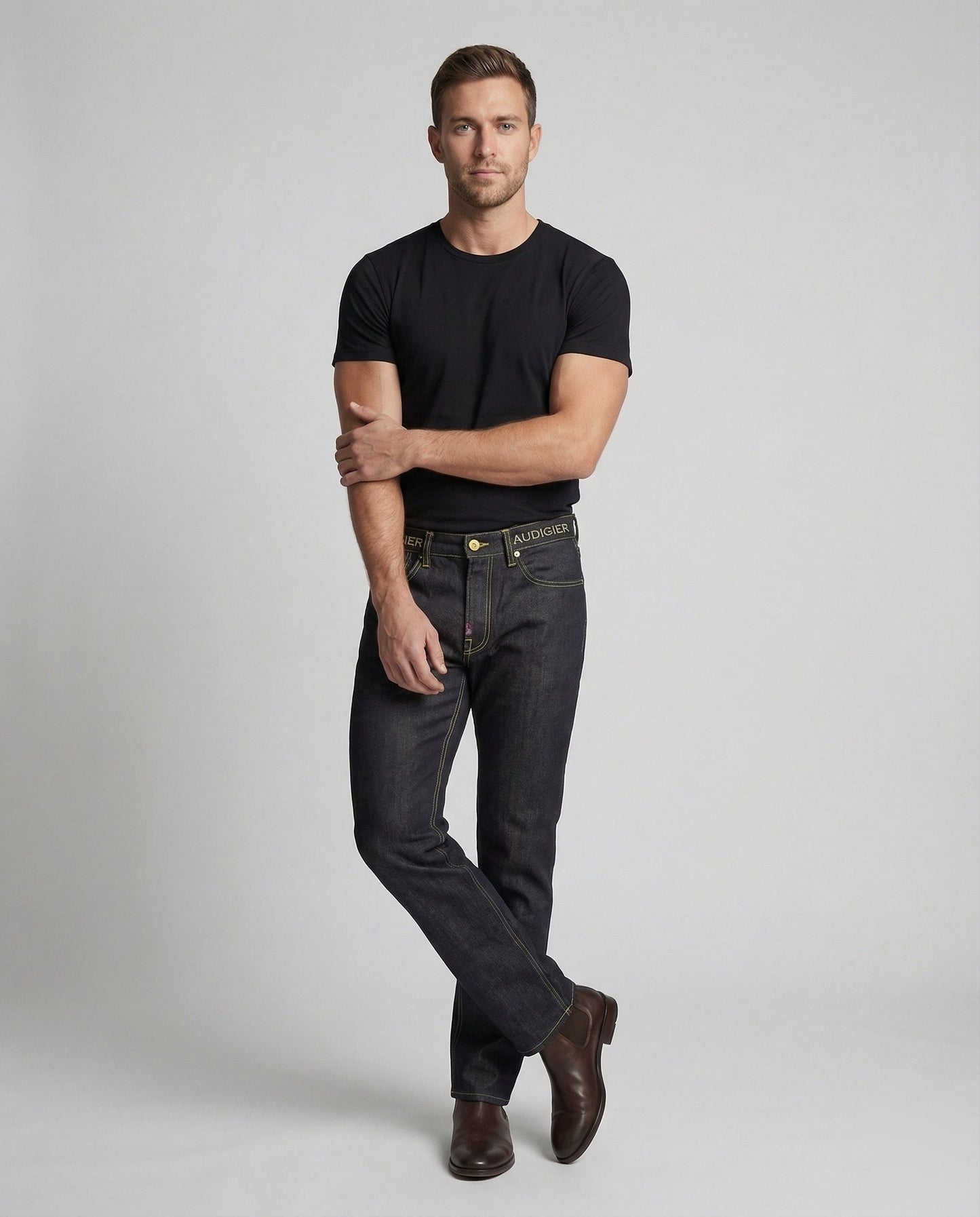 Herren Jeans mit Stickerei Freiheitsstatue Gerade - Norvielle