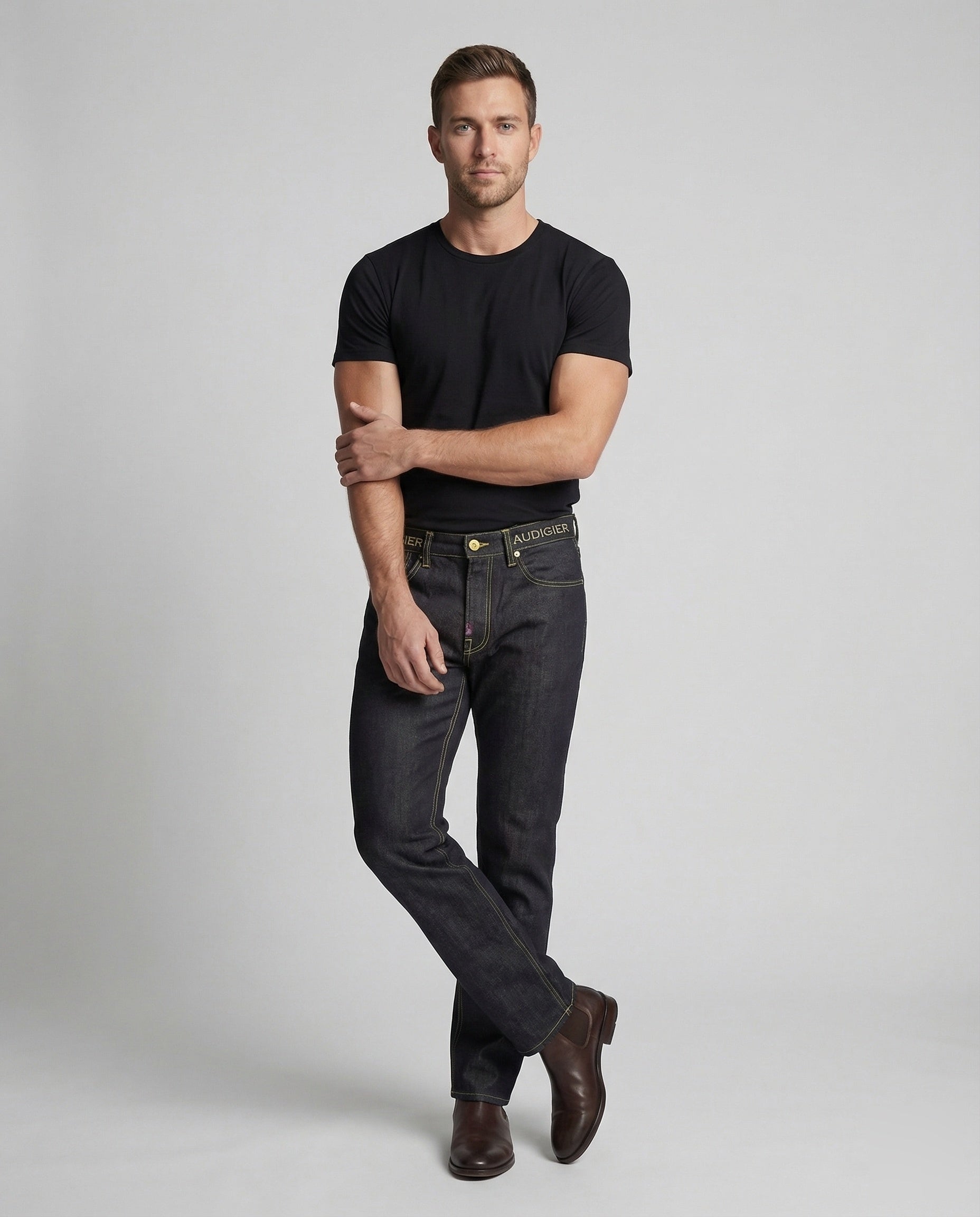 Herren Jeans mit Stickerei Freiheitsstatue Gerade - Norvielle