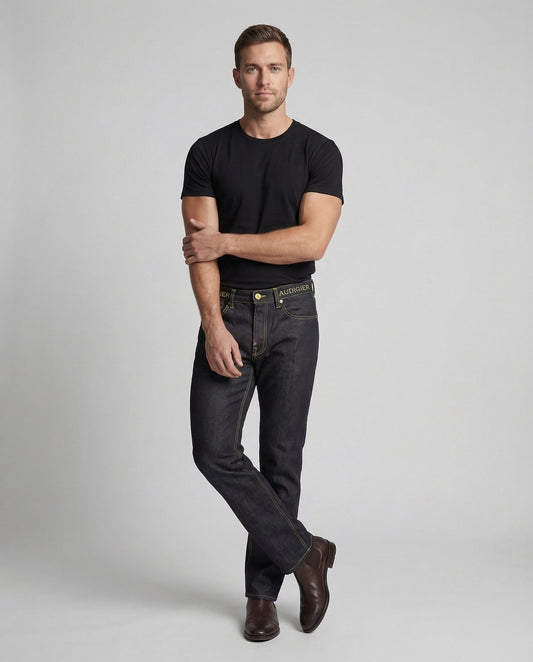 Herren Jeans mit Stickerei Freiheitsstatue Gerade - Norvielle