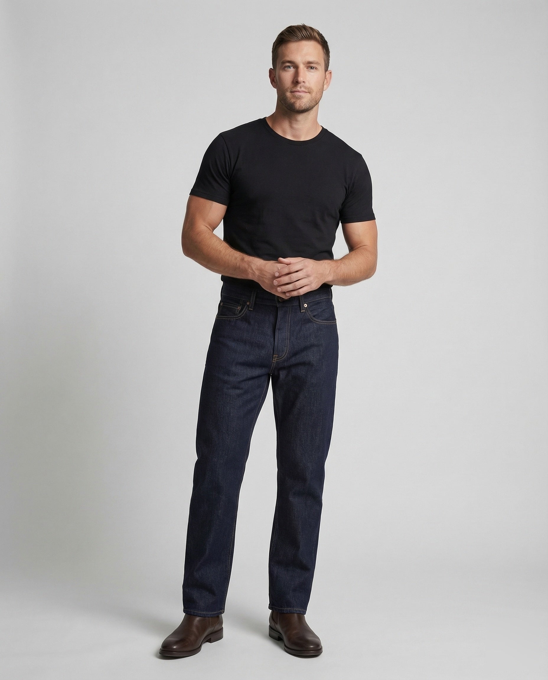 Herren High Waist Raw Denim Jeans - Norvielle
