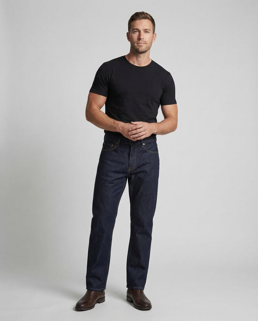 Herren High Waist Raw Denim Jeans - Norvielle