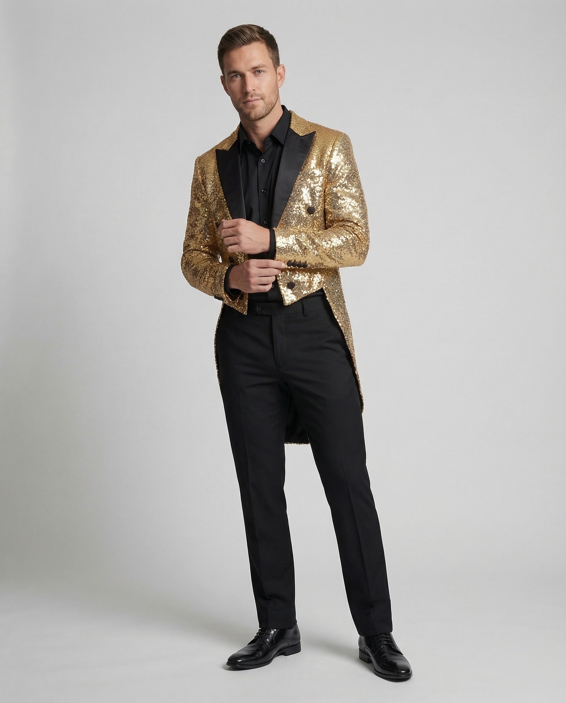 Herren Frack mit Pailletten Satinrevers - Norvielle