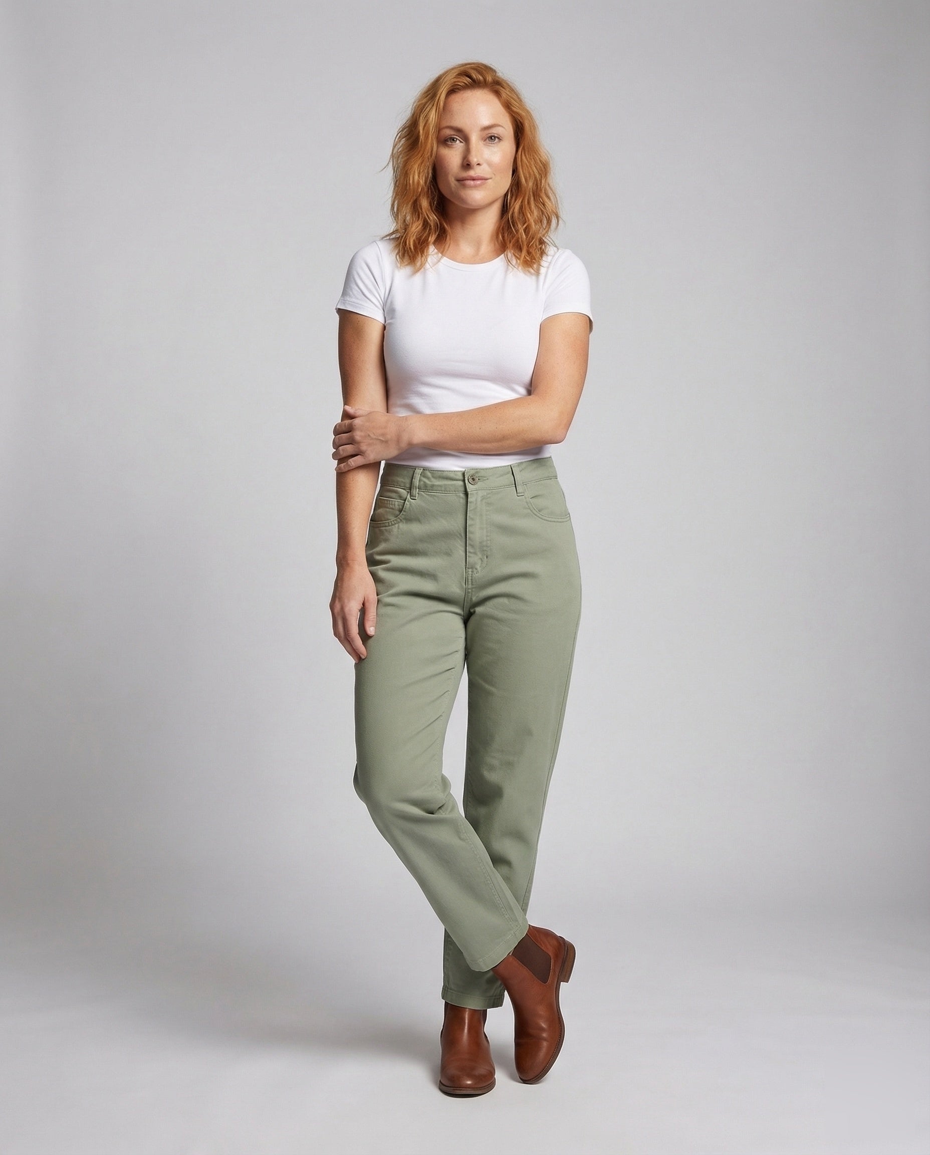 Damen High-Waist-Hose Gerade - Norvielle