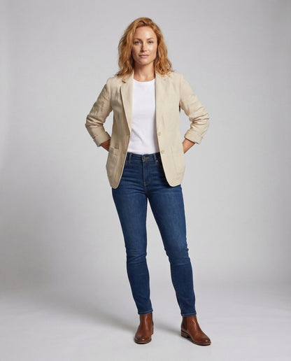 Damen Leinenblazer mit Revers - Norvielle