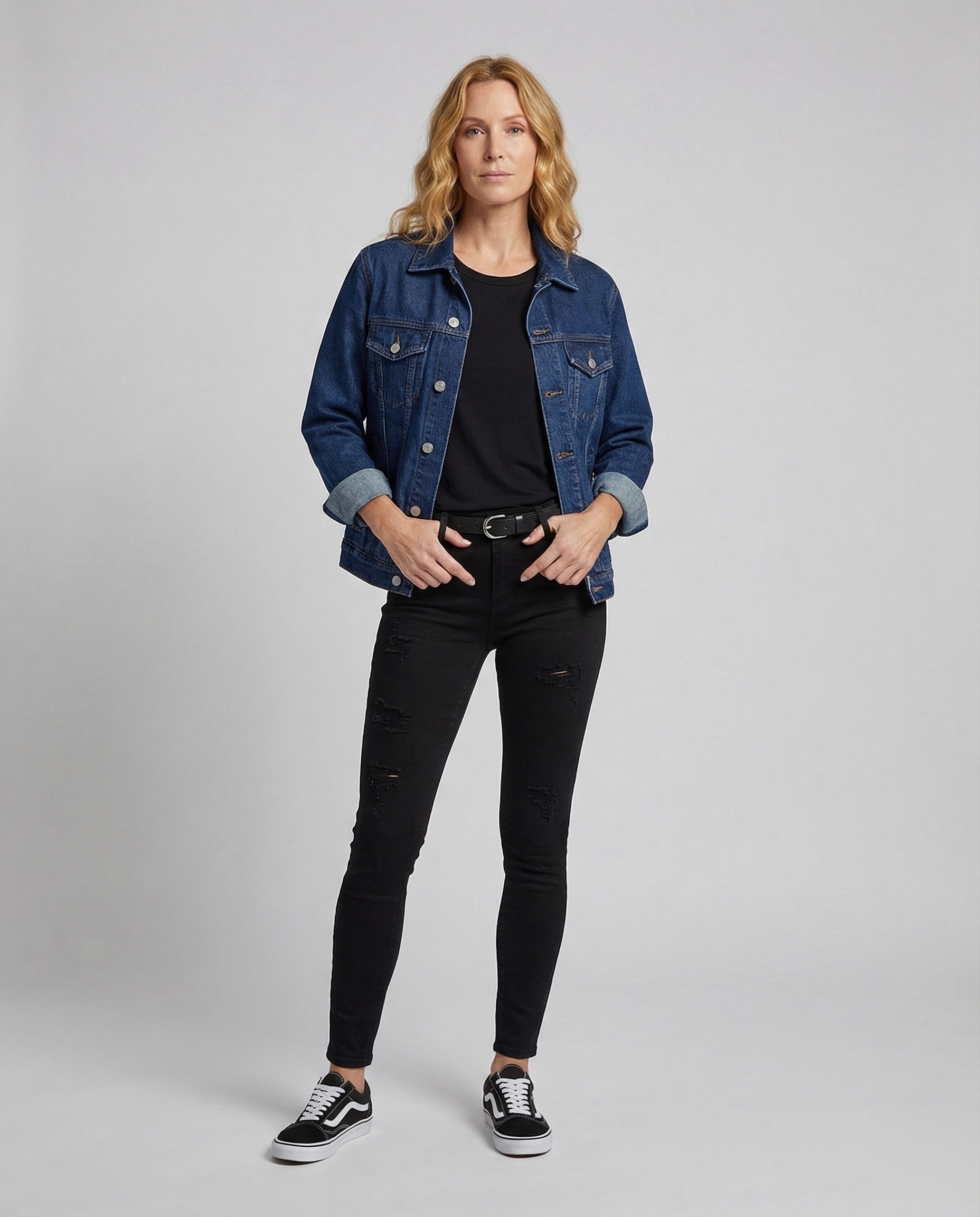 Damen Oversize Jeansjacke Blouson - Norvielle