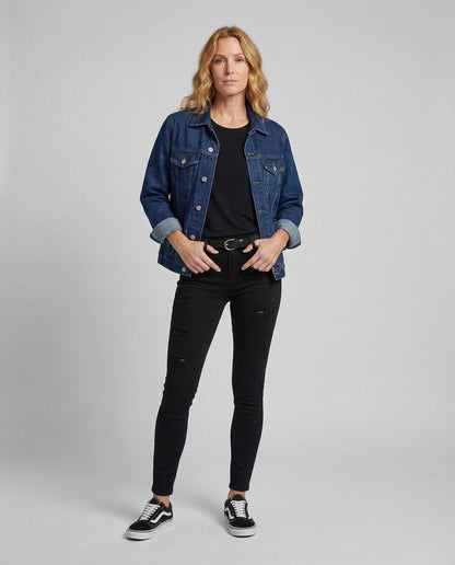 Damen Oversize Jeansjacke Blouson - Norvielle