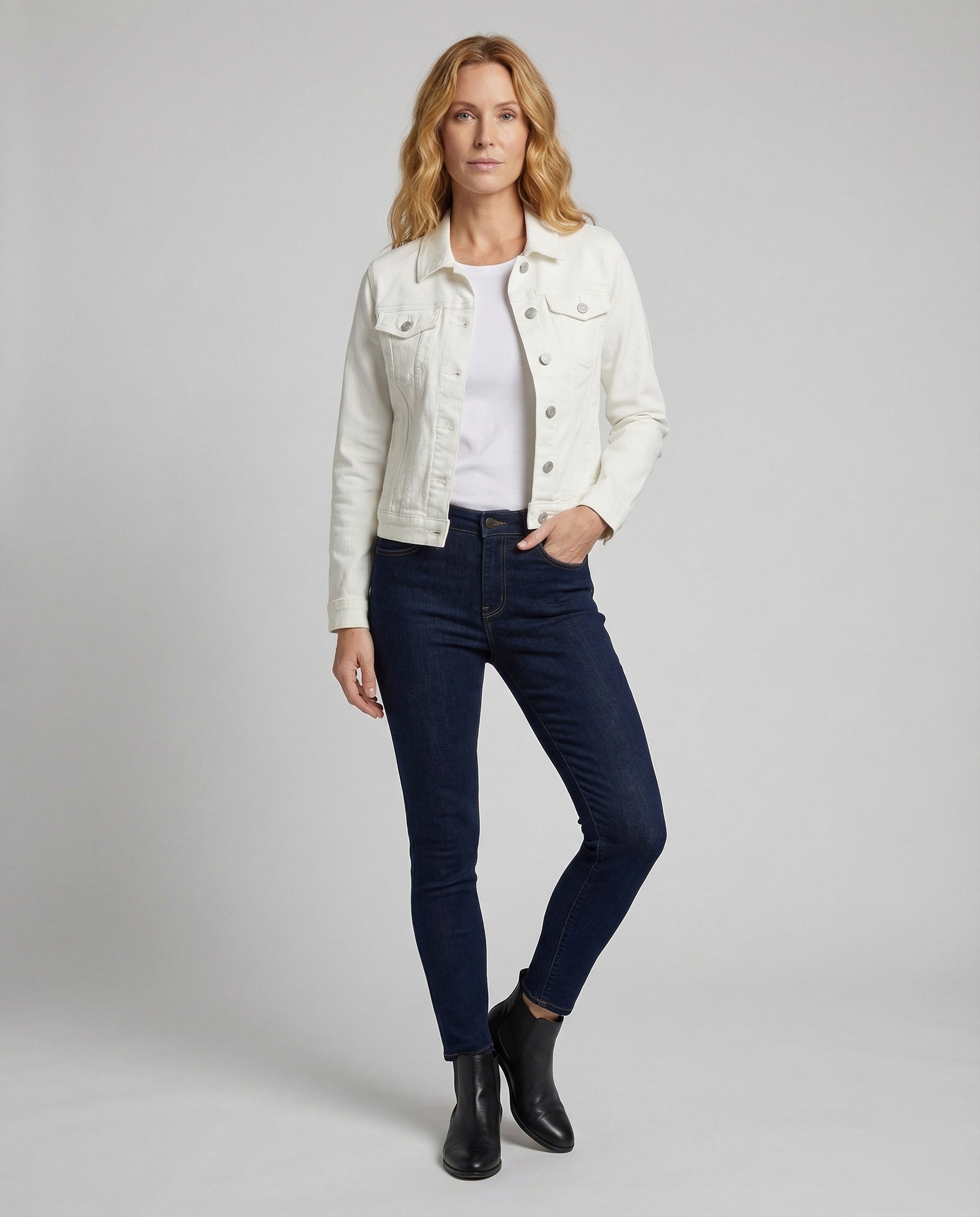 Damen Trucker Jeansjacke Used Look - Norvielle
