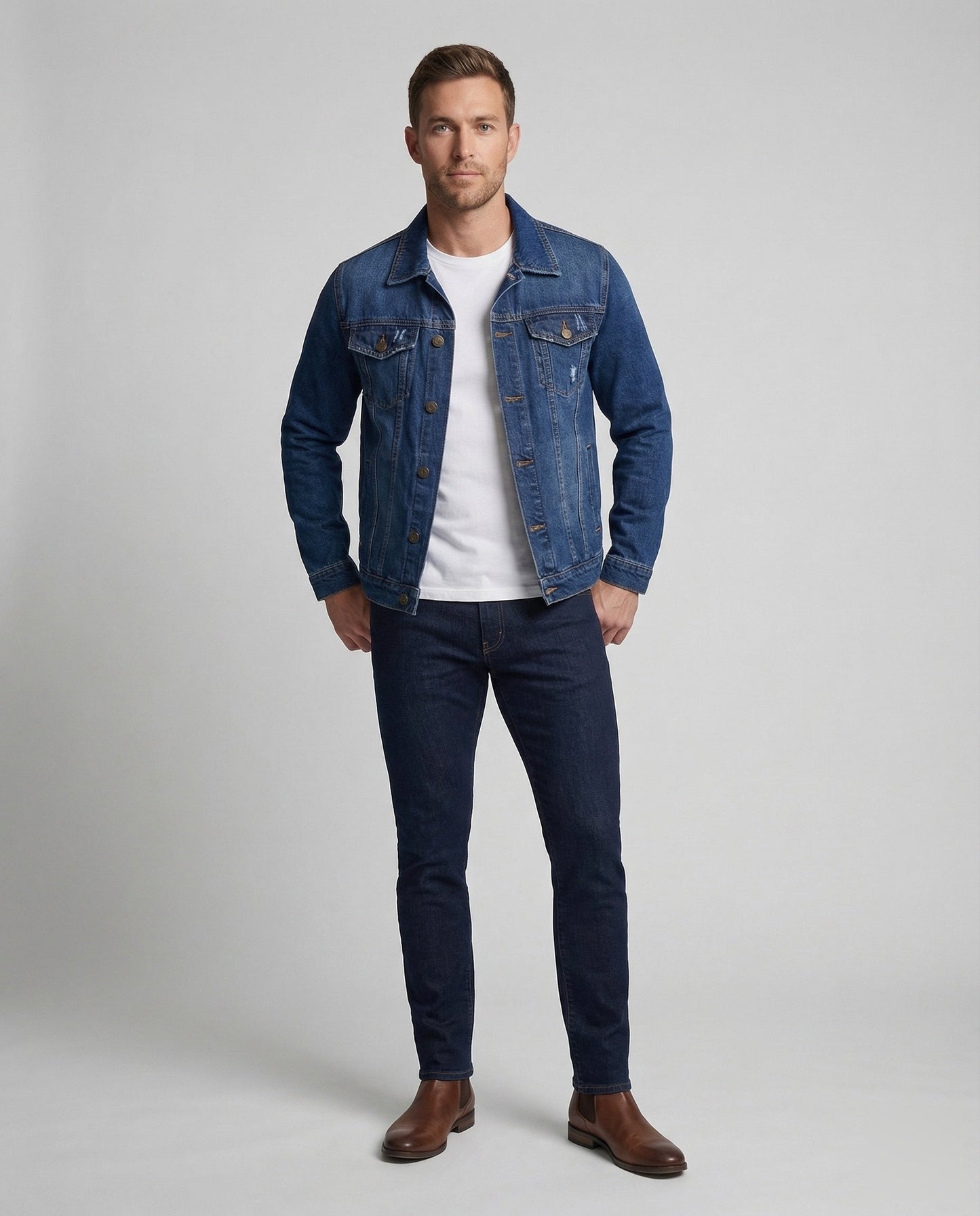 Herren Jeansjacke Klassisch Blau - Norvielle