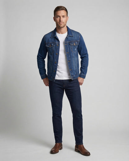 Herren Jeansjacke Klassisch Blau - Norvielle