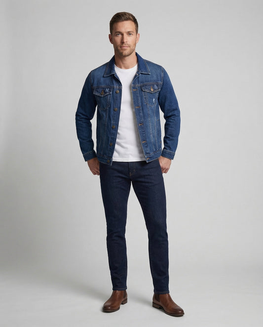 Herren Jeansjacke Klassisch Blau - Norvielle