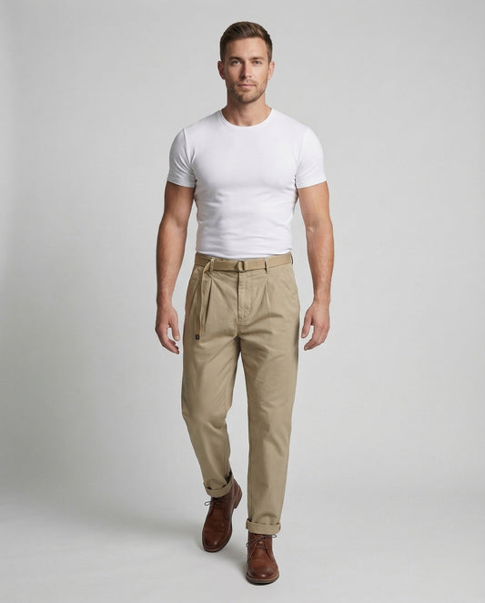 Herren Tapered Bundfaltenhose - Norvielle