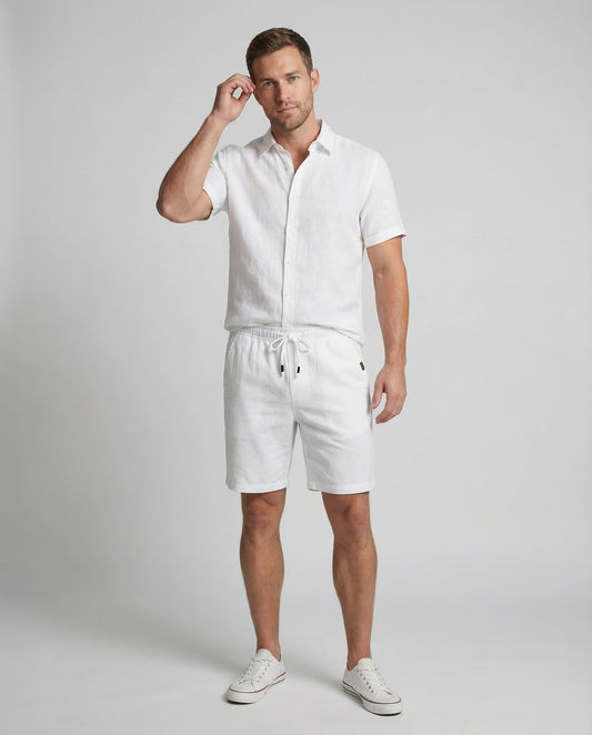 Herren Leinen-Shorts mit Kordelzug - Norvielle