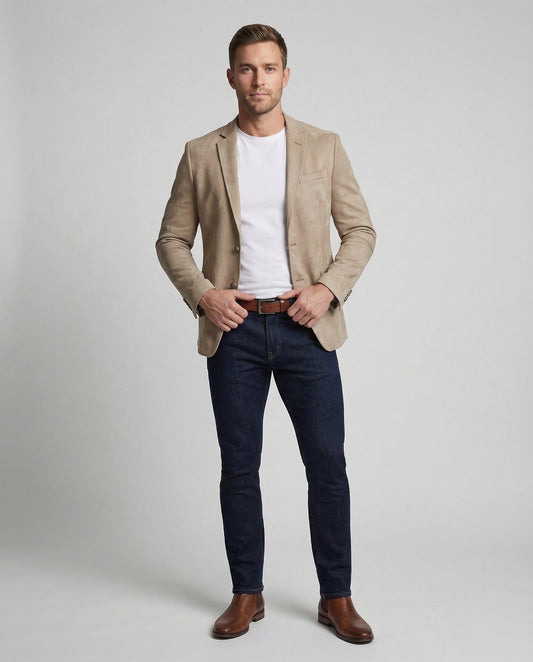 Herren Velours Sakko Revers dunkelbraun - Norvielle
