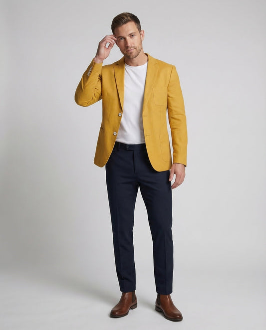 Herren Leinenblazer Sommer Beige - Norvielle