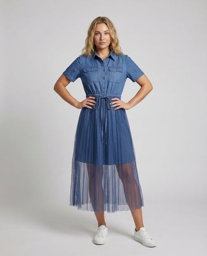 Damen Jeanskleid mit Tüll - Norvielle