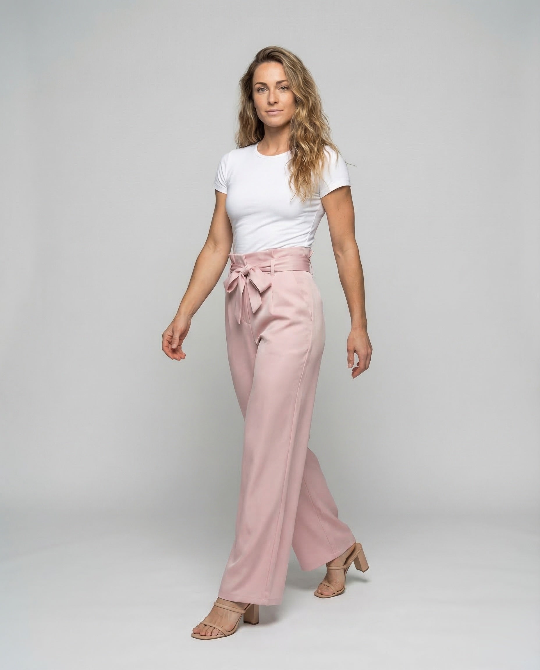 Damen High Waist Hose mit Bindegürtel - Norvielle