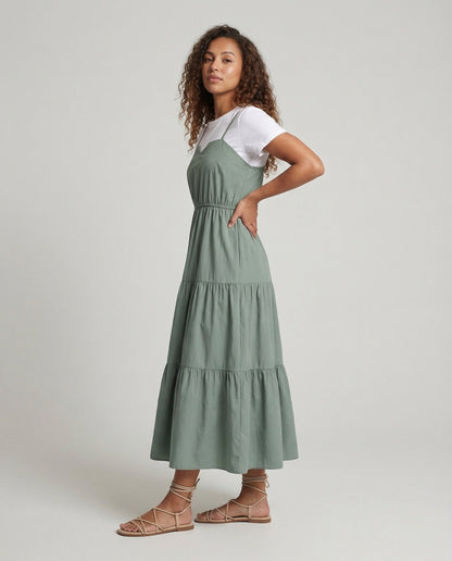 Damen Midikleid mit Volant Rock - Norvielle