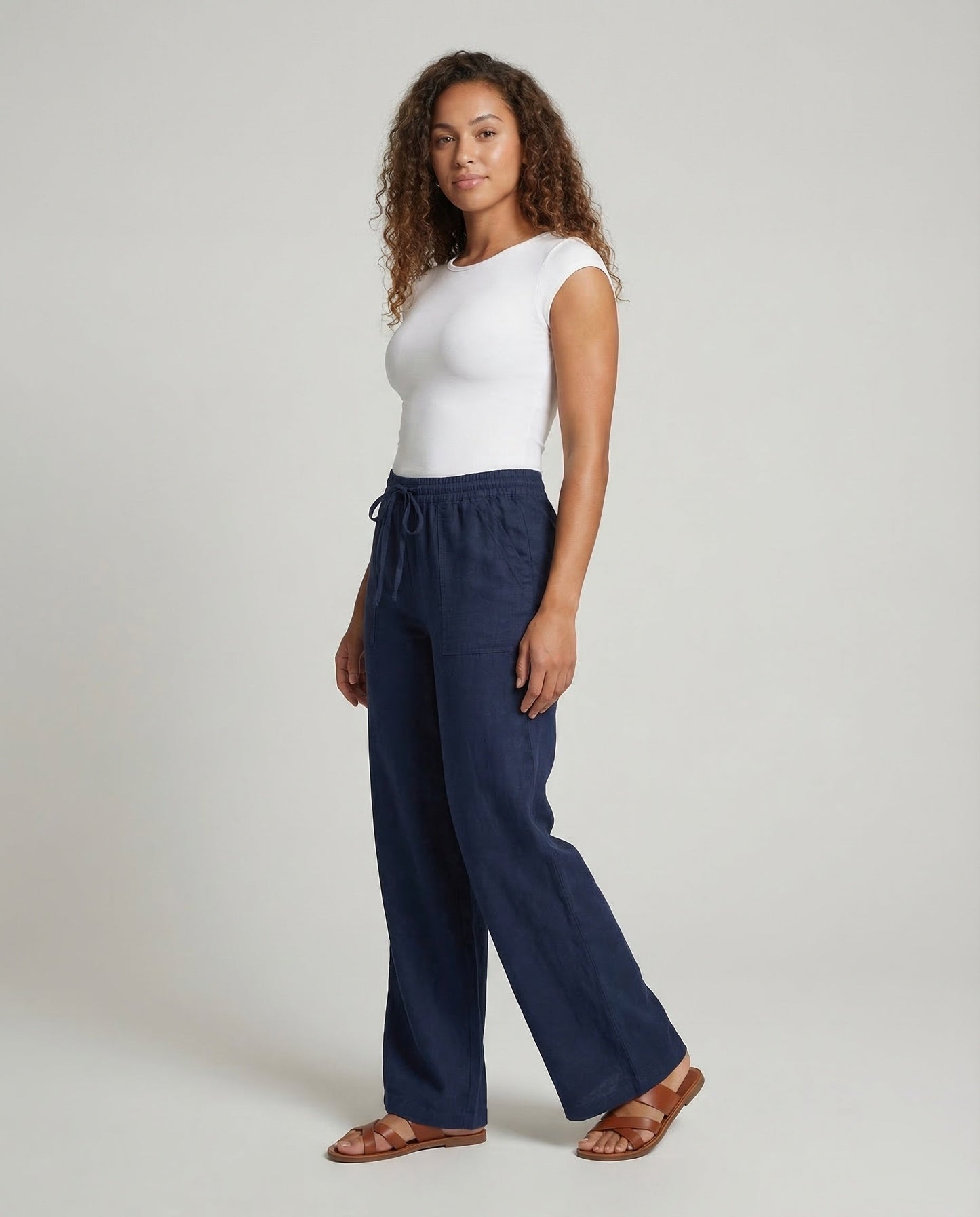Damen Leinenhose Maxi Weit - Norvielle