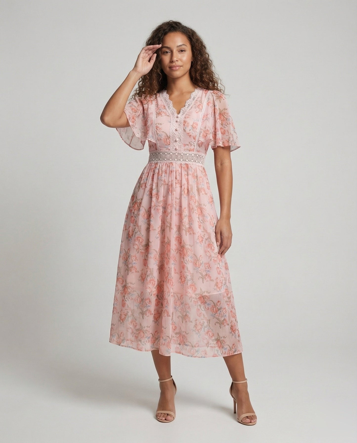 Damen Chiffon Kleid V-Ausschnitt - Norvielle