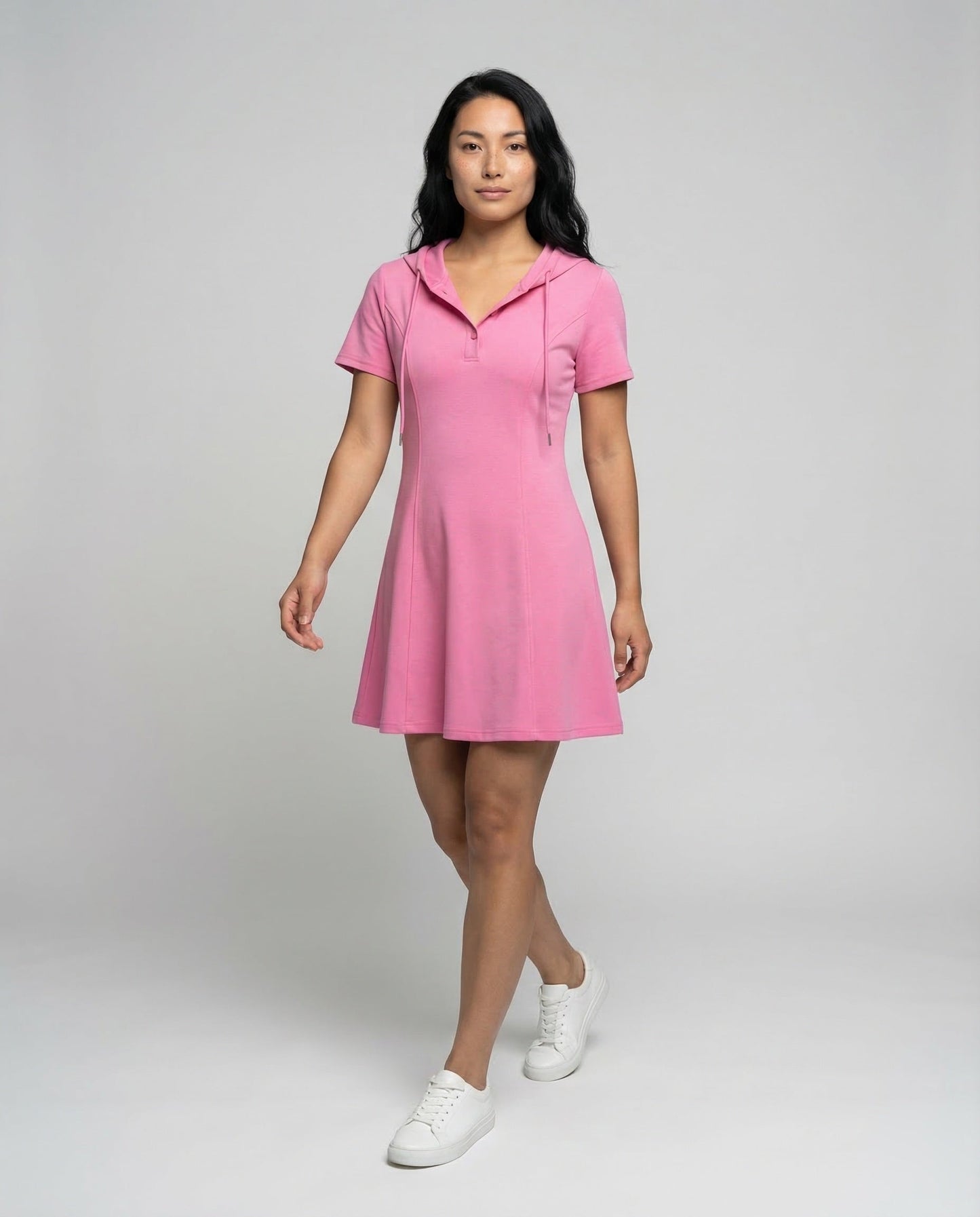 Damen Skaterkleid A-Linie Kapuze - Norvielle