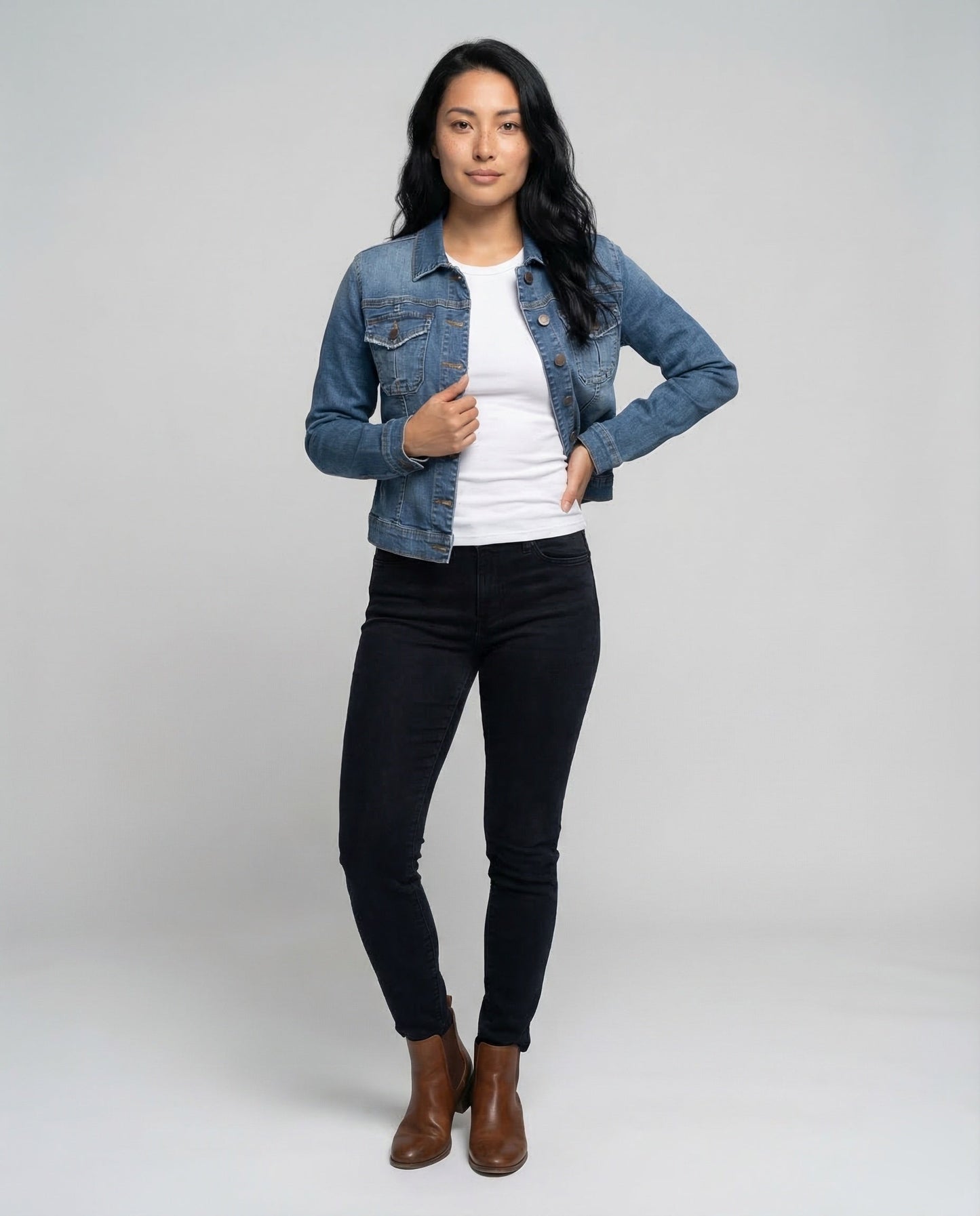 Damen Taillierte Jeansjacke - Norvielle