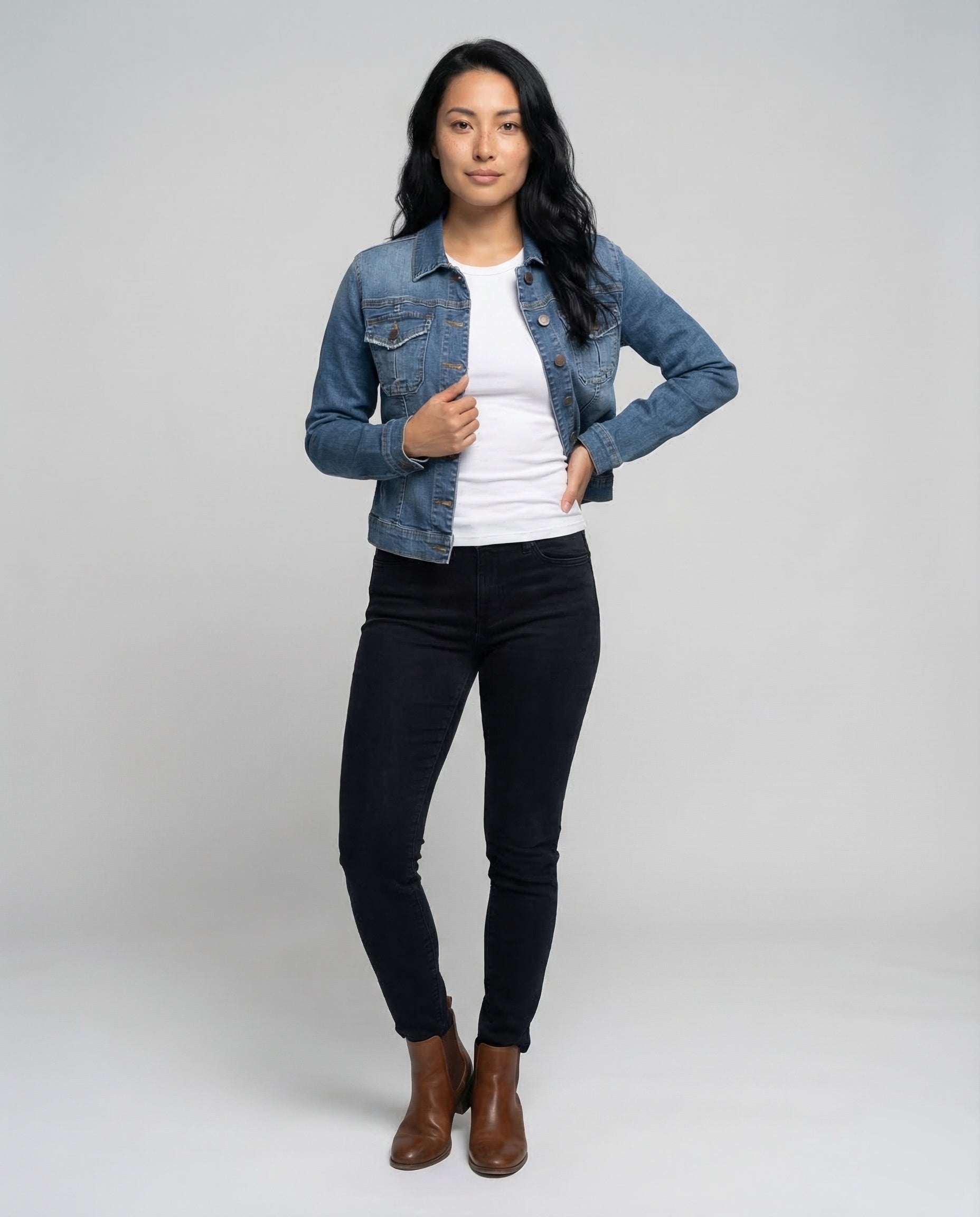 Damen Taillierte Jeansjacke - Norvielle